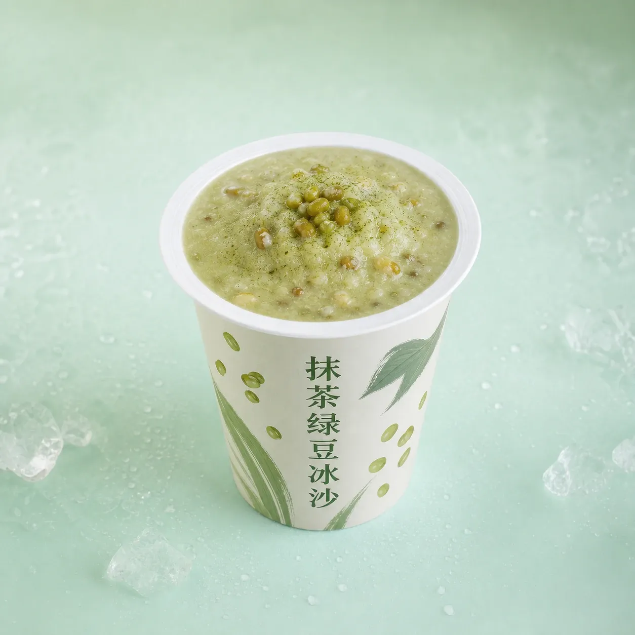 抹茶绿豆冰沙